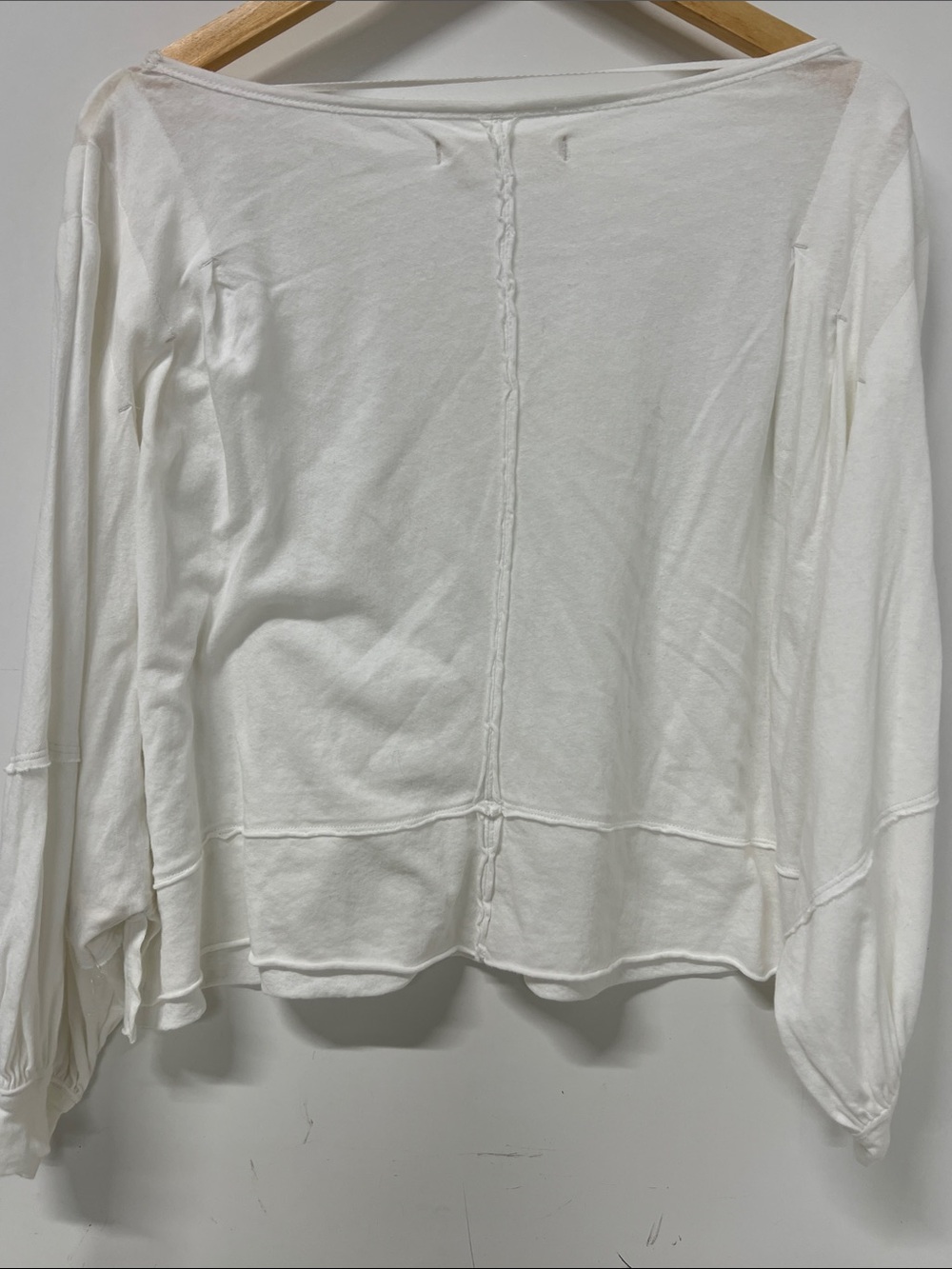 We The Free Crop Top, Over Sized, Boxy, Pleated Shoulder, Banded long Sleeve, XS - Picture 9 of 13